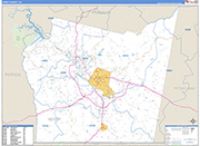 Henry County Wall Map Basic Style