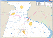Hertford County Wall Map Basic Style
