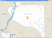 Hickman County Wall Map Basic Style