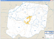 Hickman County Wall Map Basic Style