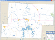 Hickory County Wall Map Basic Style