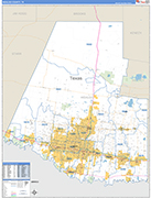 Hidalgo County Wall Map Basic Style
