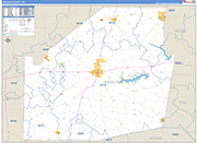 Highland County Wall Map Basic Style