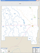 Hill County Wall Map Basic Style