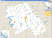 Hill County Wall Map Basic Style