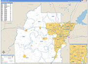 Hinds County Wall Map Basic Style