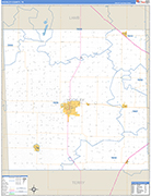Hockley County Wall Map Basic Style