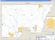 Holmes County Wall Map Basic Style