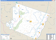 Holmes County Wall Map Basic Style
