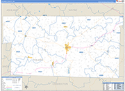 Holmes County Wall Map Basic Style