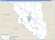 Holt County Wall Map Basic Style