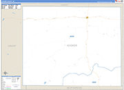 Hooker County Wall Map Basic Style