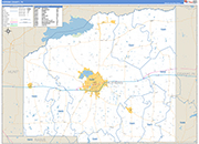 Hopkins County Wall Map Basic Style