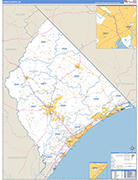 Horry County Wall Map Basic Style