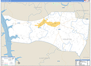 Houston Wall Map Basic Style