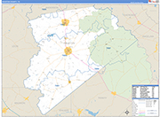 Houston County Wall Map Basic Style