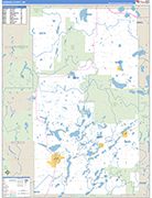 Hubbard County Wall Map Basic Style