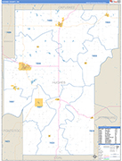 Hughes County Wall Map Basic Style