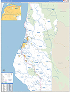 Humboldt County Wall Map Basic Style