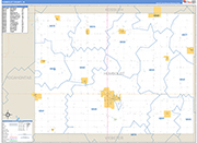 Humboldt County Wall Map Basic Style