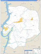 Humphreys County Wall Map Basic Style
