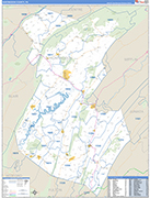 Huntingdon Wall Map Basic Style