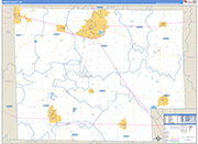 Huron County Wall Map Basic Style