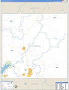 Hutchinson County Wall Map Basic Style