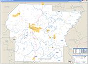 Independence County Wall Map Basic Style