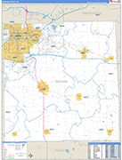 Ingham County Wall Map Basic Style