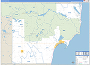 Iosco County Wall Map Basic Style
