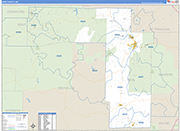 Iron County Wall Map Basic Style