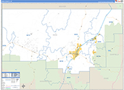 Iron County Wall Map Basic Style