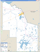 Iron County Wall Map Basic Style
