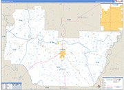 Irwin County Wall Map Basic Style