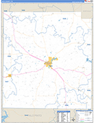 Jack County Wall Map Basic Style