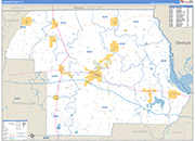 Jackson County Wall Map Basic Style
