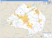 Jackson County Wall Map Basic Style