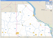 Jackson County Wall Map Basic Style