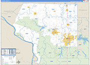 Jackson County Wall Map Basic Style