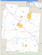 Jackson County Wall Map Basic Style