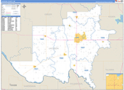 Jackson County Wall Map Basic Style