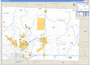 Jasper County Wall Map Basic Style