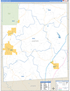 Jasper County Wall Map Basic Style