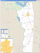 Jasper County Wall Map Basic Style