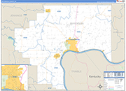 Jefferson Wall Map Basic Style