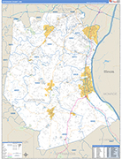 Jefferson County Wall Map Basic Style