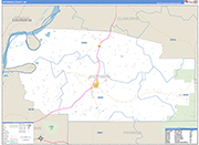Jefferson County Wall Map Basic Style