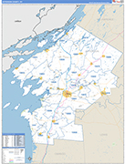 Jefferson Wall Map Basic Style