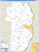 Jefferson County Wall Map Basic Style